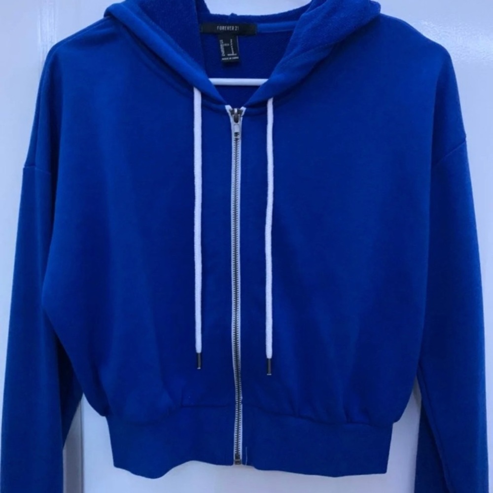 F21 Royal Blue Cropped Jacket